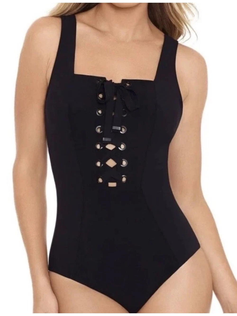 NEW $188 Amoressa 6533248 Bondi Thunderball One Piece Underwire Swimsuit Black 6